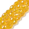 Transparent Electroplate Glass Beads Strands EGLA-N013-T6mm-B04-1