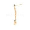 Brass Pave Clear Cubic Zirconia Stud Earring Findings KK-N216-547-3