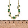 Brass Pave Cubic Zirconia Rose Flower Link Cable Chain Necklaces for Women NJEW-C121-05B-08G-5