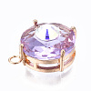 Transparent Faceted Glass Pendants GLAA-S193-035B-LG-2