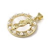 Brass Pave Shell Pendants KK-I708-16M-G-2