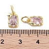 Brass Micro Pave Cubic Zirconia Charms KK-C051-10G-03-3