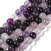 Natural Purple Fluorite Beads Strands G-P530-B08-02-1