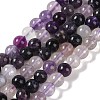 Natural Purple Fluorite Beads Strands G-P530-B08-02-1