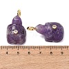 Natural Amethyst Carved Pendants G-H357-03G-09-3