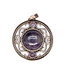 Retro Hollow Natural Amethyst Pendants PW-WG205B0-19-1