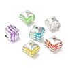 Spray Painted Acrylic Beads OACR-H123-03-1