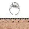 Brass Pave Cubic Zirconia Cuff Open Rings for Women RJEW-L343-08P-01-5
