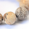 Frosted Natural Picture Jasper Round Bead Strands G-E334-12mm-26-4