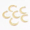 Tibetan Style Alloy Hollow Moon  2-Loop Link Pendants TIBEP-5312-G-LF-2