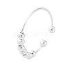 Rotatable 925 Sterling Silver Open Cuff Rings RJEW-S624-06S-4
