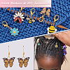 Alloy Enamel Bee & Flower & Ladybird & Butterfly Charm Locking Stitch Markers HJEW-PH01726-4