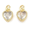 Real 18K Gold Plated Brass Inlaid Cubic Zirconia Charms ZIRC-L100-074G-04-1