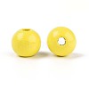 Spray Painted Round Natural Schima Wood Beads WOOD-A018-12mm-04-2