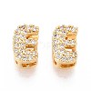 Brass Micro Pave Clear Cubic Zirconia Beads KK-T071-17G-E-1