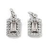 Brass Micro Pave Cubic Zirconia Charms KK-C051-11P-03-1