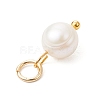 3Pcs 3 Colors Natural Cultured Freshwater Pearl Two Sides Polished Charms PALLOY-JF04036-6