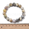 Natural Green Opal Round Beads Stretch Bracelets for Women BJEW-Z158-03L-02-5