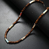 Bohemian Summer Cuboid Synthetic Shoushan Stone & Coconut Heishi Beaded Necklaces TY7189-5-1