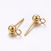 304 Stainless Steel Ball Stud Earring Findings STAS-E436-17B-G-2