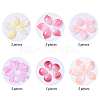 30Pcs 6 Styles Baking Paint Transparent Glass Petal Beads DGLA-YW0001-33-2