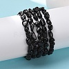 Natural Black Tourmaline Bead Stretch Bracelets X-BJEW-K213-36-2