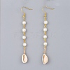 Glass Pearl Dangle Earrings EJEW-JE03187-2