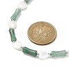 Natural Shell Heart & Green Aventurine Bamboo Beaded Necklace NJEW-TA00123-3