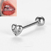 316L Surgical Stainless Steel Micro Pave Clear Cubic Zirconia Tongue Rings FS-WG6EDE0-03-2