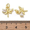 Brass Micro Pave Clear Cubic Zirconia with Glass Charms CU-CBA6E4E-16G-3