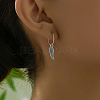 Vintage Brass Feather Hoop Earrings KF3799-2