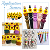 CHGCRAFT 9Pcs 9 Colors Sunflower Silicone Beads SIL-CA0002-70-7