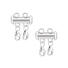 925 Sterling Silver Slide Lock Clasps PALLOY-PH01805-6