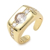 Brass Micro Pave Cubic Zirconia Cuff Open Rings for Women RJEW-L343-06G-4