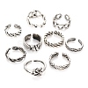 9Pcs 9 Style Alloy Cuff Finger Rings RJEW-LS0001-28AS-4