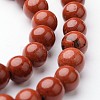 Round Natural Red Jasper Bead Strands G-J346-21-6mm-1