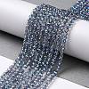 Transparent Electroplate Glass Beads Strands GLAA-H021-01B-HP01-3