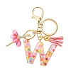 Letter A~Z Transparent Glitter Resin Pendant Keychains KEYC-FZ00024-23-1