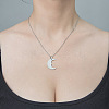 Non-Tarnish 201 Stainless Steel Crescent Moon Pendant Necklace NJEW-OY002-12-2