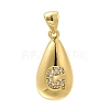 Rack Plating Brass Micro Pave Cubic Zirconia Pendants KK-L226-102G-G-1