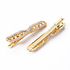 Brass Micro Pave Clear Cubic Zirconia Alligator Hair Clip Findings MAK-T008-01G-NF-2