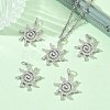 SHEGRACE Brass Micro Pave Clear Cubic Zirconia Pendants XGRQ3P601-635P-5