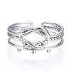 304 Stainless Steel Knot Open Cuff Ring RJEW-N040-22-2
