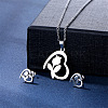 304 Stainless Steel Pendant Necklace & Stud Earring FS-WGC30A7-04-1
