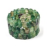 Dyed & Heated Natural Agate Oval Beaded Stretch Bracelet G-E010-01-2