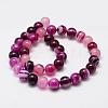 Natural Striped Agate/Banded Agate Bead Strands G-K155-A-10mm-02-3