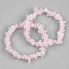 Unisex Chip Natural Rose Quartz Beaded Stretch Bracelets BJEW-S143-25-7
