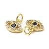 Brass Micro Pave Cubic Zirconia Charms KK-E068-VB244-3