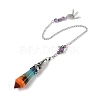 Natural & Synthetic Mixed Stone Cone Dowsing Pendulum Big Pointed Pendants AJEW-Z041-01I-AS-2