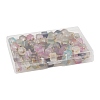 100Pcs Glitter Frosted Glass Cube Connector Charms PALLOY-FS00042-02-6
